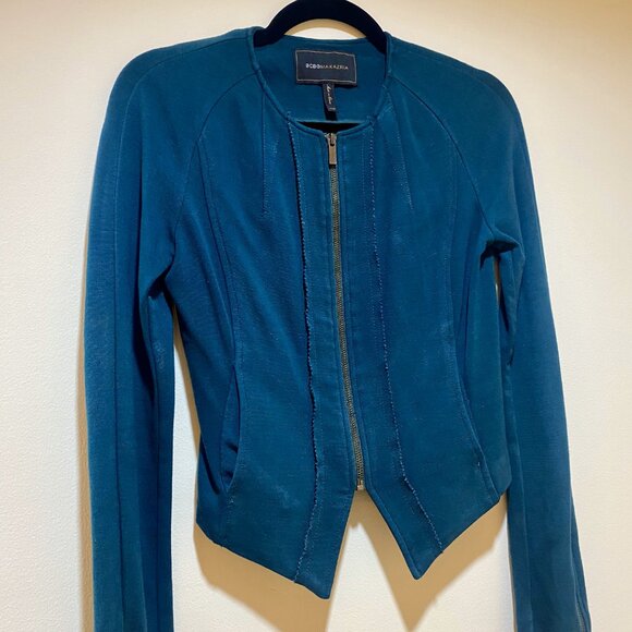 BCBGMaxAzria Fern Green Zip-Front Moto Jacket - Size XXS - Picture 7 of 16